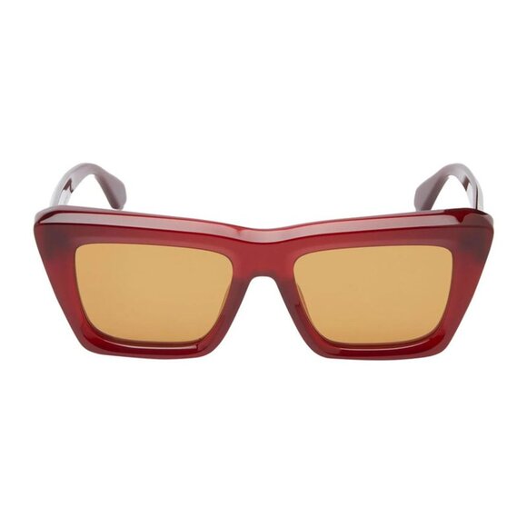 NEW OFF-WHITE SUNGLASSES OERI13L OFF-WHITE HAMPTON 2862 BURGUNDY/CAMEL - Picture 2 of 3